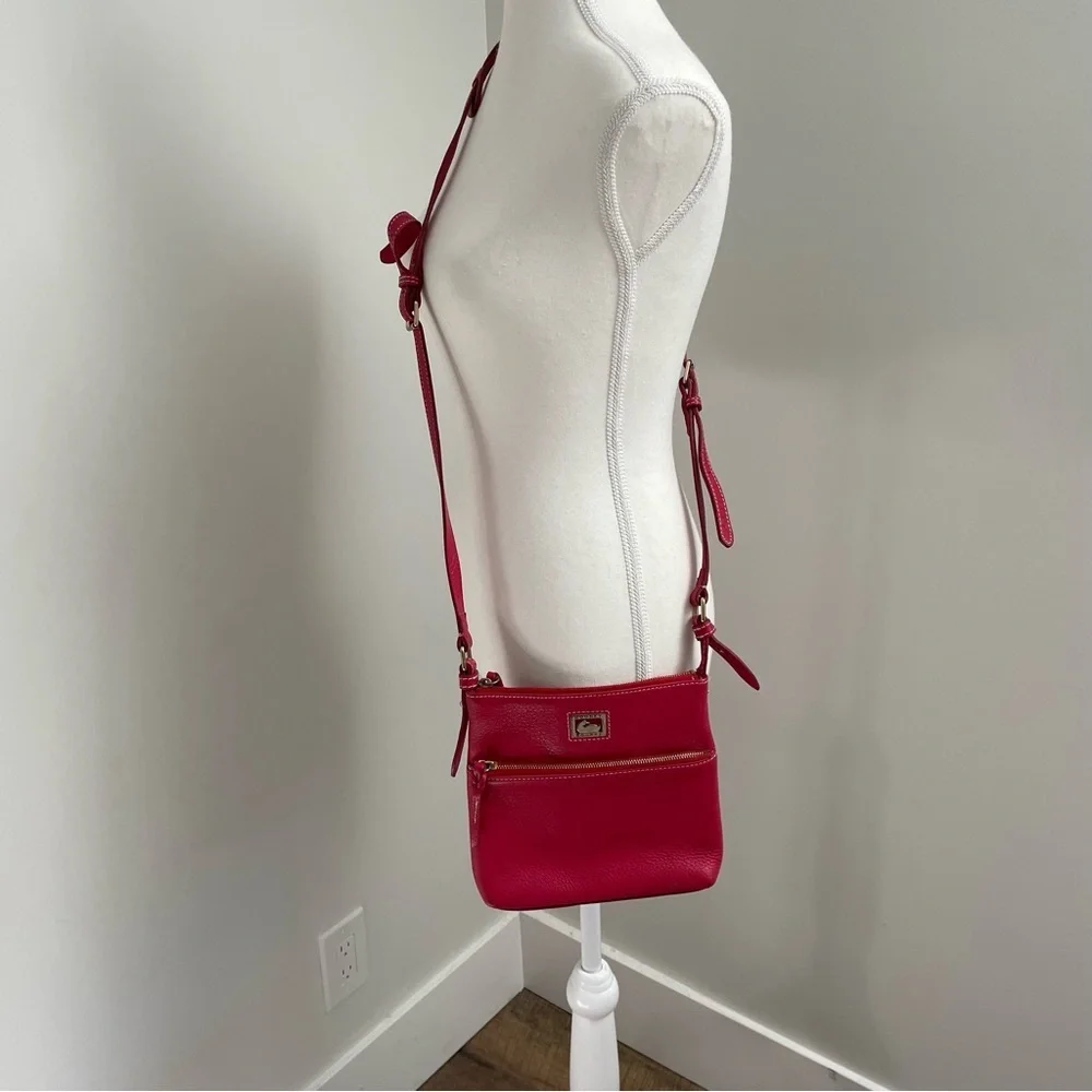 Dooney & Bourke Dillen Letter Carrier Letter Crossbody Bag Strawberry Pink - Picture 8 of 8